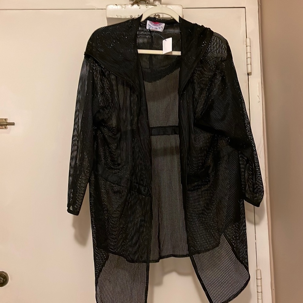 New with tags under the sun, large mesh cover-up with Hood size large